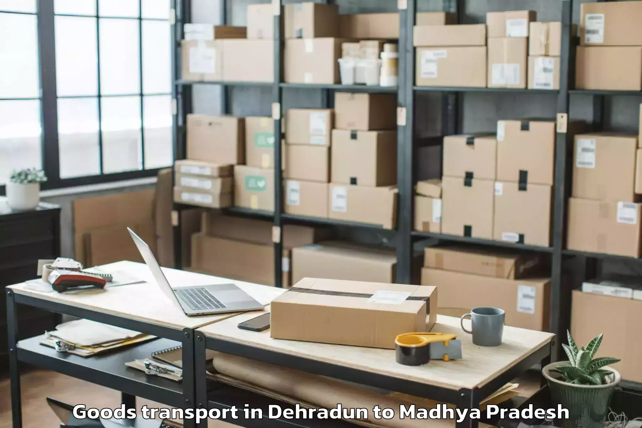 Professional Dehradun to Gyaraspur Goods Transport